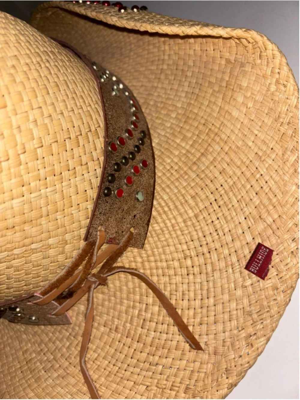 NEW Bullhide Montecarlo Coastal Cowgirl Panama Straw Embellished Hat size XL